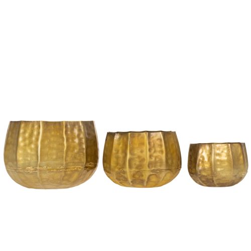 Metall Deko Blumentopf Messing Ø22/18/14cm 3er-Set | Floristik24.de