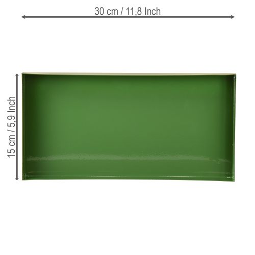 Artikel Metall Deko Tablett rechteckig Metalltablett Grün 30×15cm