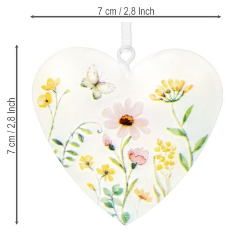 Artikel Herz Anhänger mit floralen Mustern als Wanddekoration 7cm 6St
