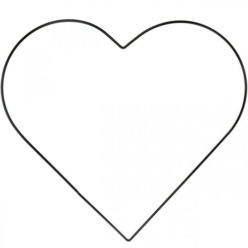 Artikel Metallring Herzform, Hängedeko Metall, Deko Loop Schwarz B32,5cm 4 St