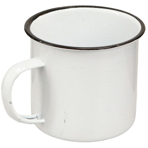 Artikel Metalltasse Pflanztasse Metall Weiß Schwarz Ø9cm 4St