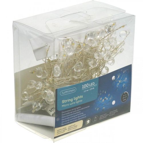 Artikel Cluster Lichterkette LED Innen Tropfen Timer Warmweiß 1,2m