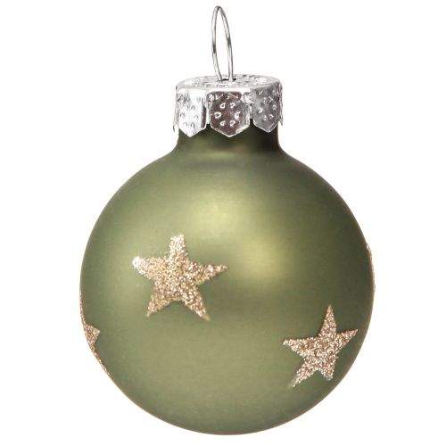 Floristik24 Mini Christbaumkugeln aus Glas in Grün Gold Ø3cm 9 St