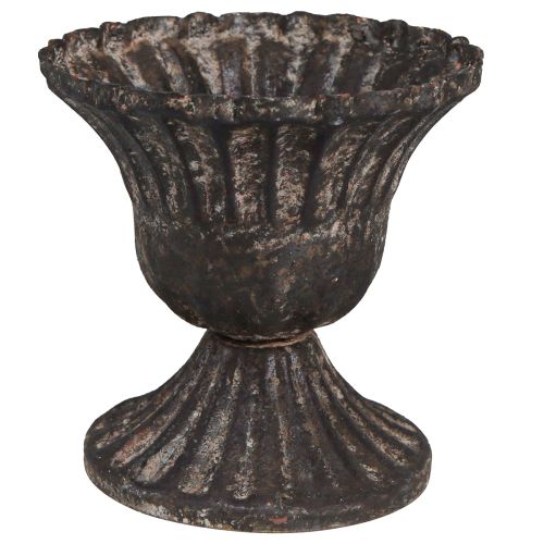 Floristik24 Mini Deko Pokal Vintage Metall Schwarz Rost Ø8cm H8,5cm 2St