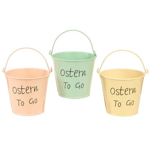 Artikel Mini Eimer Deko Ostern to Go Orange Mint Gelb 8×7cm 6 St