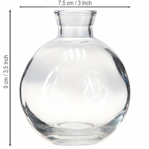 Artikel Mini Glas Vasen Bauchig Blau Getönt Ø7,5cm H9cm 6 St
