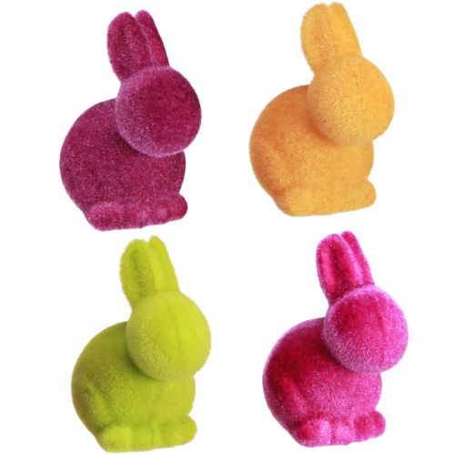Artikel Mini Hasen Bunte Osterhasen beflockt Sortiert – 2. Wahl – H6cm 12 St