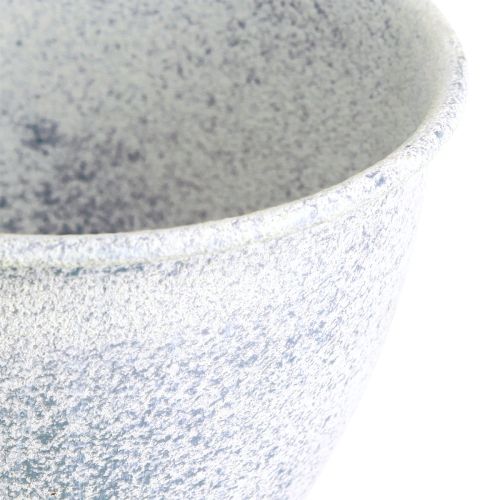 Artikel Mini Pokal Vase Kelch Metall Weiß Blau H11,5cm 2St