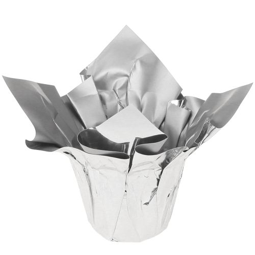 Floristik24 Mini Übertopf Silber Geschenkverpackung Ø4,5cm H7cm 8 St