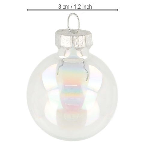 Artikel Mini Weihnachtskugeln Glas Kugeln Irisierend Klar 3cm 22 St