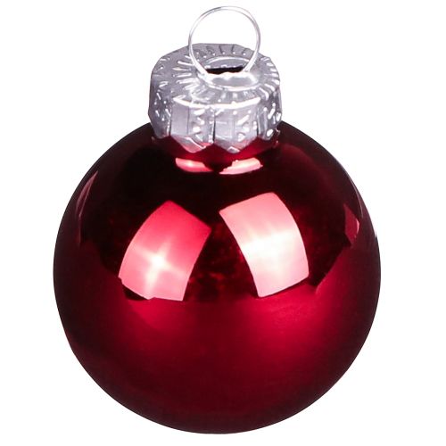 Artikel Mini Weihnachtskugeln Rot Glas Matt Glanz Ø3cm 22 St