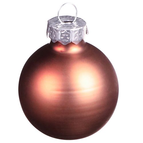 Artikel Mini Weihnachtskugeln Silber Apricot Glas Ø3cm 22 St