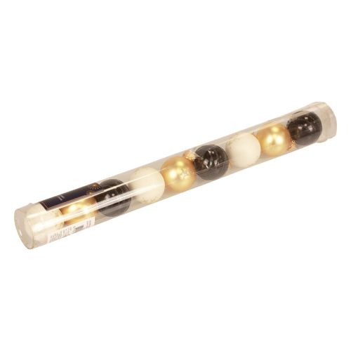 Artikel Mini-Weihnachtskugeln Glas Weiß Schwarz Gold Ø3cm 9 St