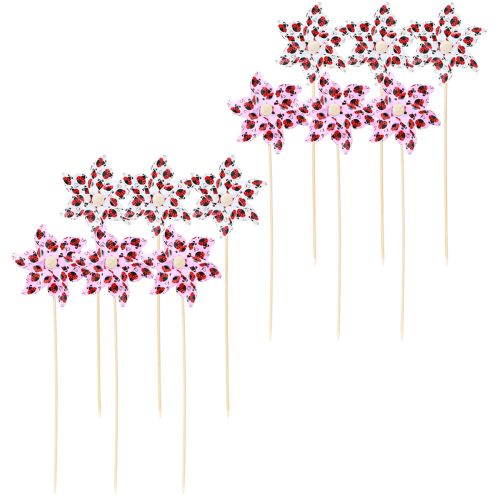 Artikel Mini Windrad Marienkäfer Deko Weiß Flieder Ø8cm 12 St