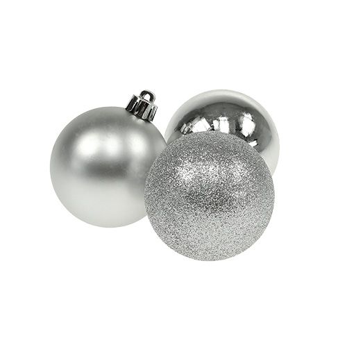 Floristik24 Mini Weihnachtskugel Silber Ø3cm 14 St