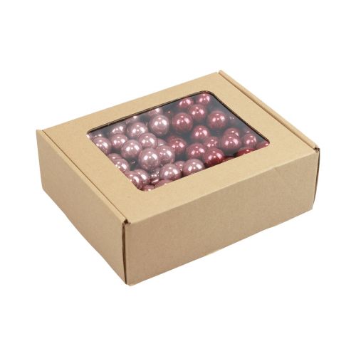 Artikel Mini Weihnachtskugeln Draht Glas Bordeaux Rosa Ø2cm 140St