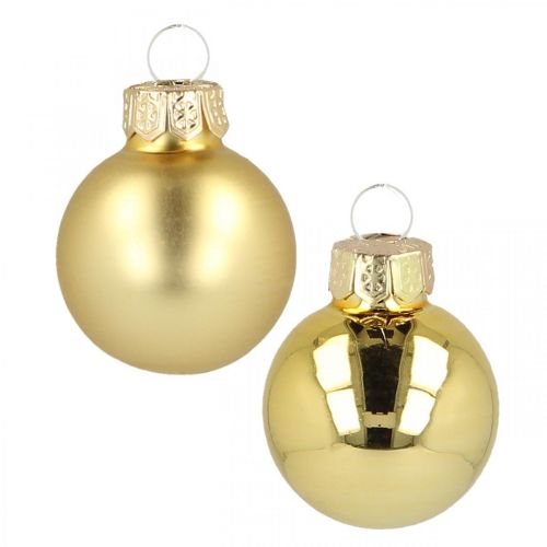 Mini Weihnachtskugeln Glas Gold Ø2,5cm 22 St