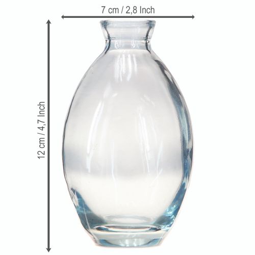 Artikel Minivasen Bauchig Dekovasen Glas Blau getönt H12cm 6 St