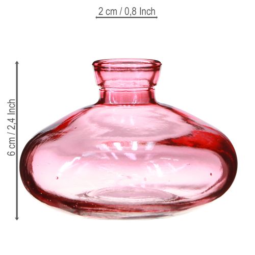 Artikel Minivasen Glas Bauchig Flach Rosa Getönt Ø9cm H6cm 6 St