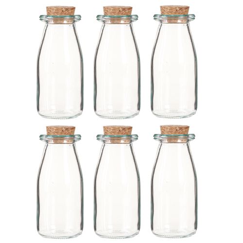 Artikel Minivasen Glas Vasen mit Korken H13,5cm Ø5,5cm 6St