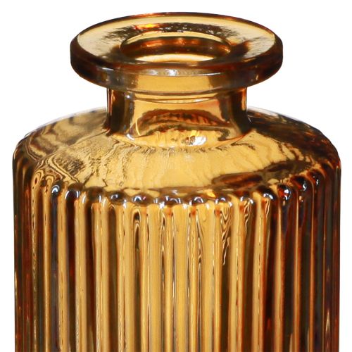 Artikel Minivasen aus Glas Orange mit Rillen Dekor H13cm 6 St