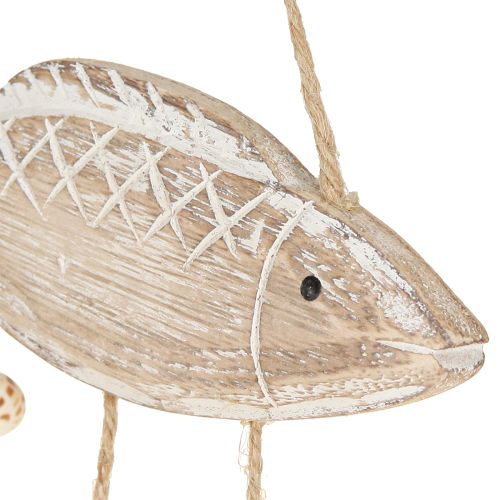 Artikel Mobile Maritim Holzfisch Muscheln Natur Weiß L20cm 2St