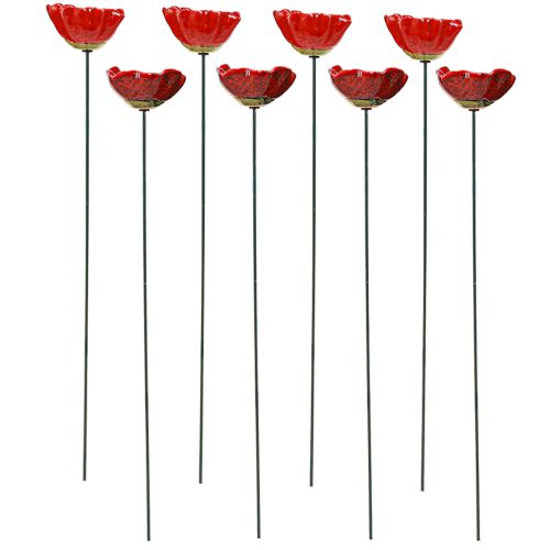 Artikel Mohnblume Keramik Deko Blumenstecker Mohn Rot 5cm 8 St