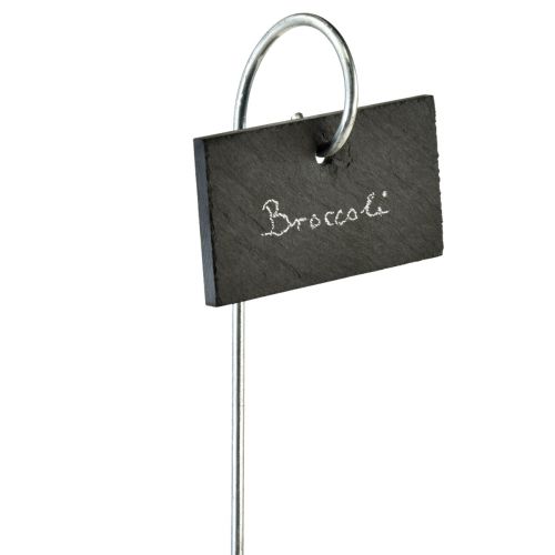 Floristik24 Natürliche Schieferplatten Stecker Pflanzenschilder Schwarz 25cm