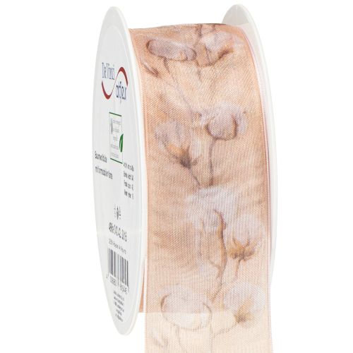 Artikel Organzaband Baumwollblüten Dekoband Rosa 40mm 15m