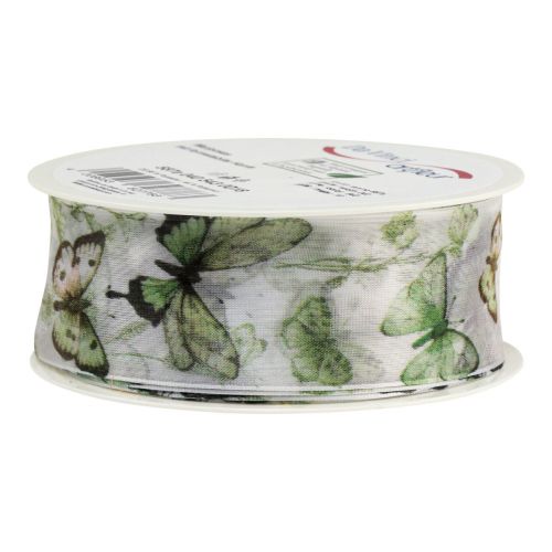 Artikel Organzaband Chiffonband Schmetterlinge Grün 40mm 18m