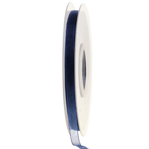 Organzaband Geschenkband Dunkelblau Band Blau Webkante 6mm 50m