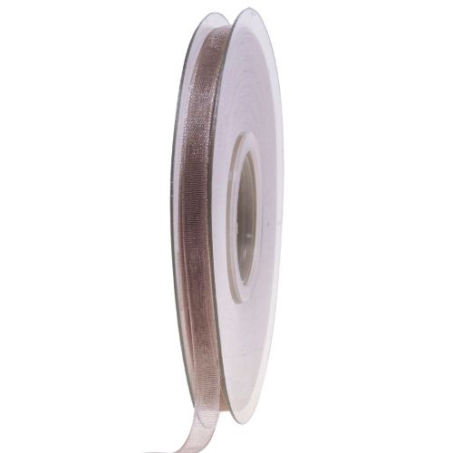 Organzaband Geschenkband Beige Band Webkante Taupe 6mm 50m