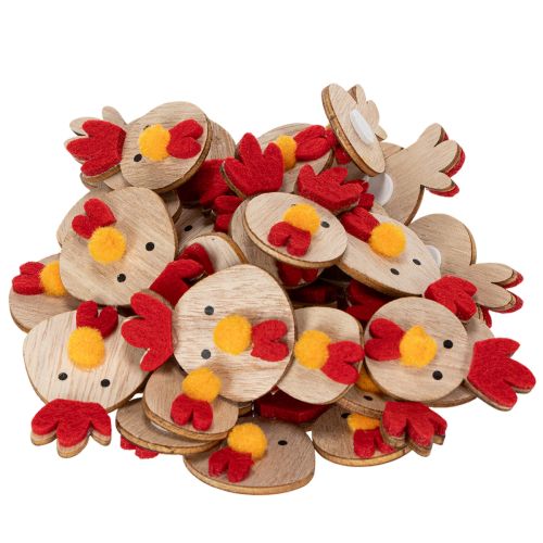 Holz Huhn mit Klebepunkt Deko für Ostern zum Basteln Kreative Tischdeko Landhausstil 5cm 36St
