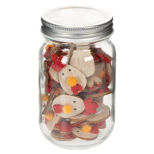 Holz Huhn mit Klebepunkt Deko für Ostern zum Basteln Kreative Tischdeko Landhausstil 5cm 36St | Floristik24.de