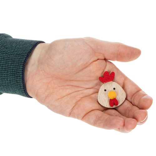 Holz Huhn mit Klebepunkt Deko für Ostern zum Basteln Kreative Tischdeko Landhausstil 5cm 36St | Floristik24.de