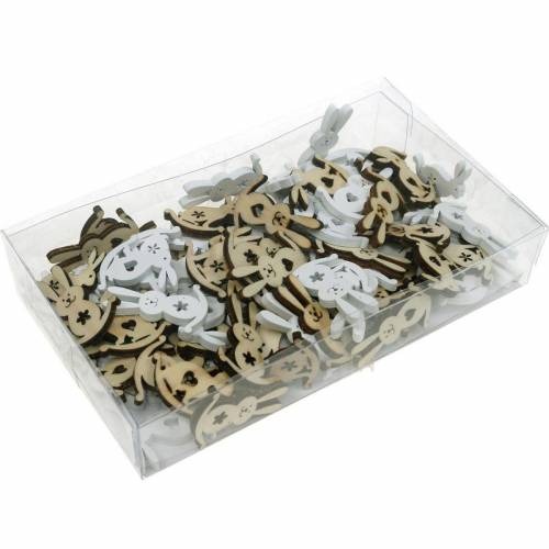 Artikel Osterdeko Hase zum Streuen Holz Weiß, Natur Streudeko Osterhase 96 St