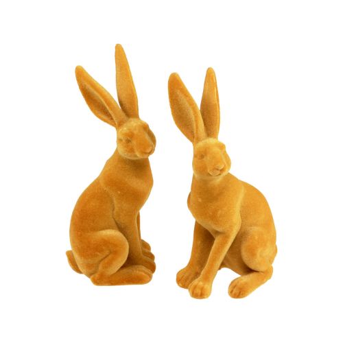 Osterhase Deko Hase Figur Ostern Gelb Curry H12,5cm 2 St