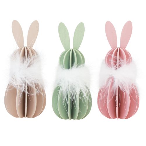 Artikel Osterhasen Tischdeko Holz Hase Farbig 5,5×15cm 3 St
