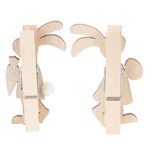 Osterhasen Deko Klammern Hasen Rosa, Weiß Holz Osterdeko 7,5cm 4St | Floristik24.de