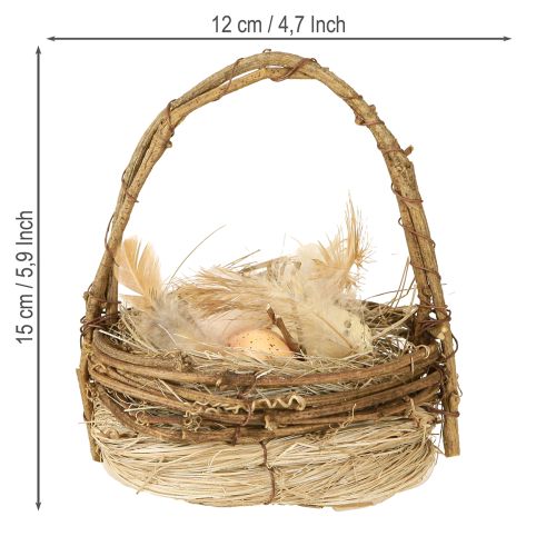 Artikel Osterkorb mit Wachteleiern künstlich Eierkorb Reben Ø12cm 2 St