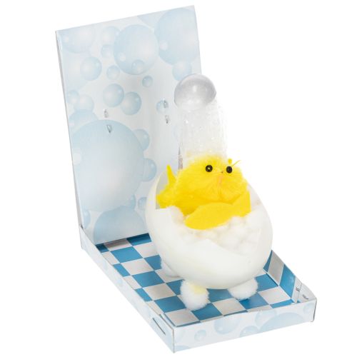 Osterküken Deko Chenilleküken in der Badewanne Gelb 9cm