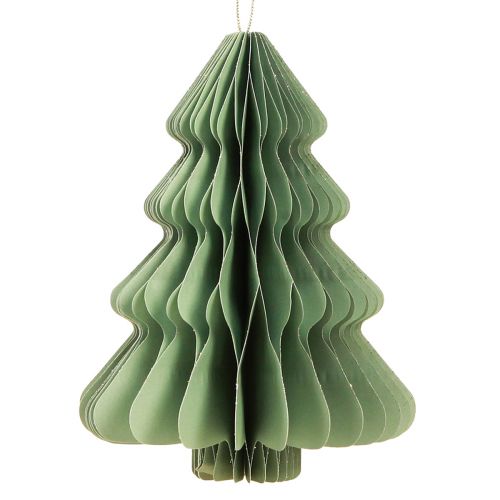 Artikel Papier Weihnachtsbaum Mint Silber Glitter H20cm 5 St