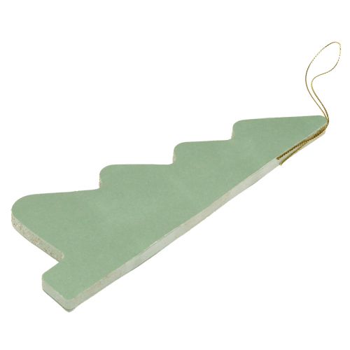 Artikel Papier Weihnachtsbaum Mint Silber Glitter H20cm 5 St