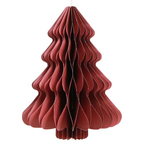 Artikel Papier Weihnachtsbaum zum Hängen Bordeaux H40cm 2St