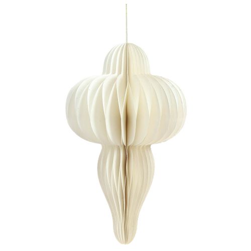 Artikel Papier Weihnachtsschmuck Weiß Silber Ornament H40cm 2St