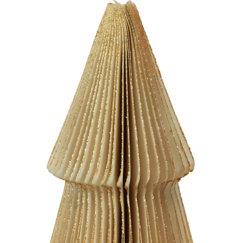 Artikel Papier Weihnachtsbaum Tannenbaum Klein Creme Gold H30cm