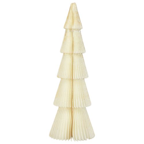 Floristik24 Papier Weihnachtsbaum Tannenbaum Klein Weiß Gold H30cm
