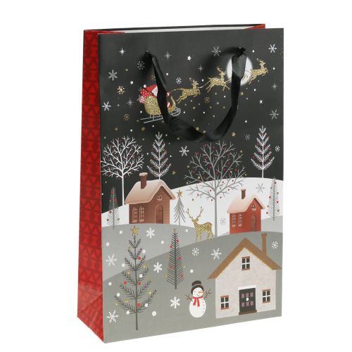 Artikel Geschenktüte Papiertasche Weihnachtsdorf H30cm 2St