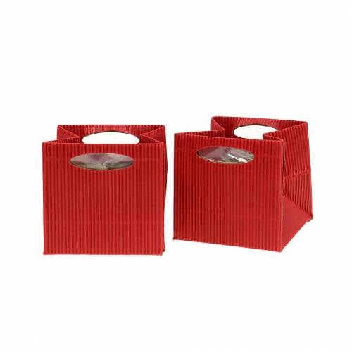 Floristik24 Papiertasche Blumentopf Übertopf Rot 10,5cm 12 St