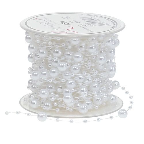Perlenband Weiß 6mm 15m